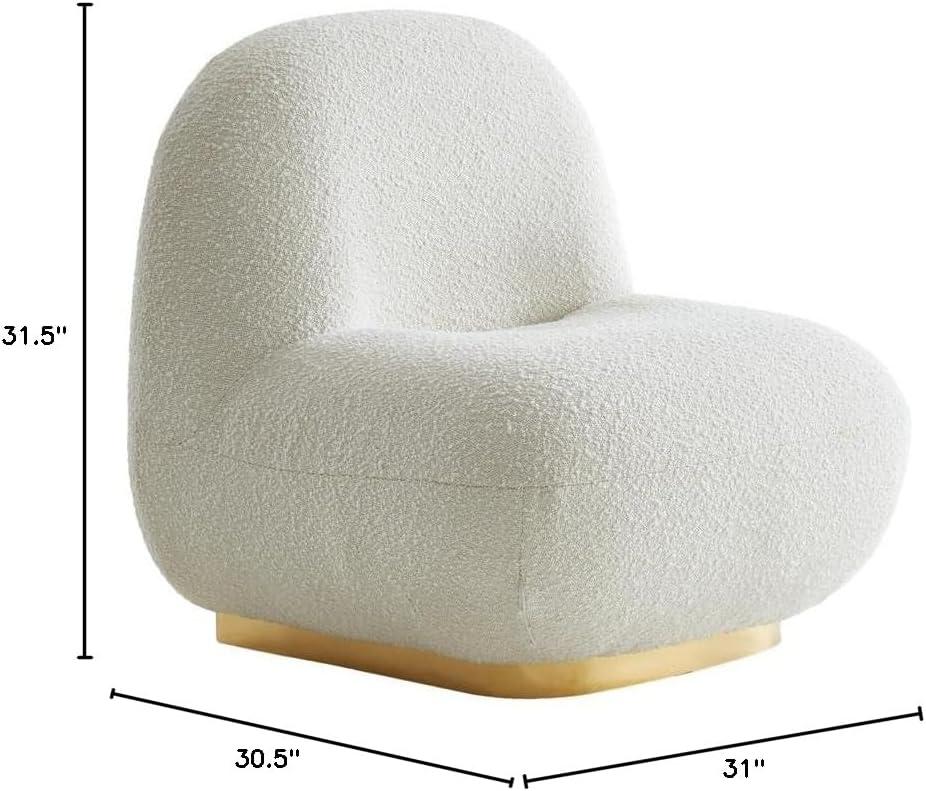Meridian Furniture Liam Cream Boucle Fabric Accent Chair