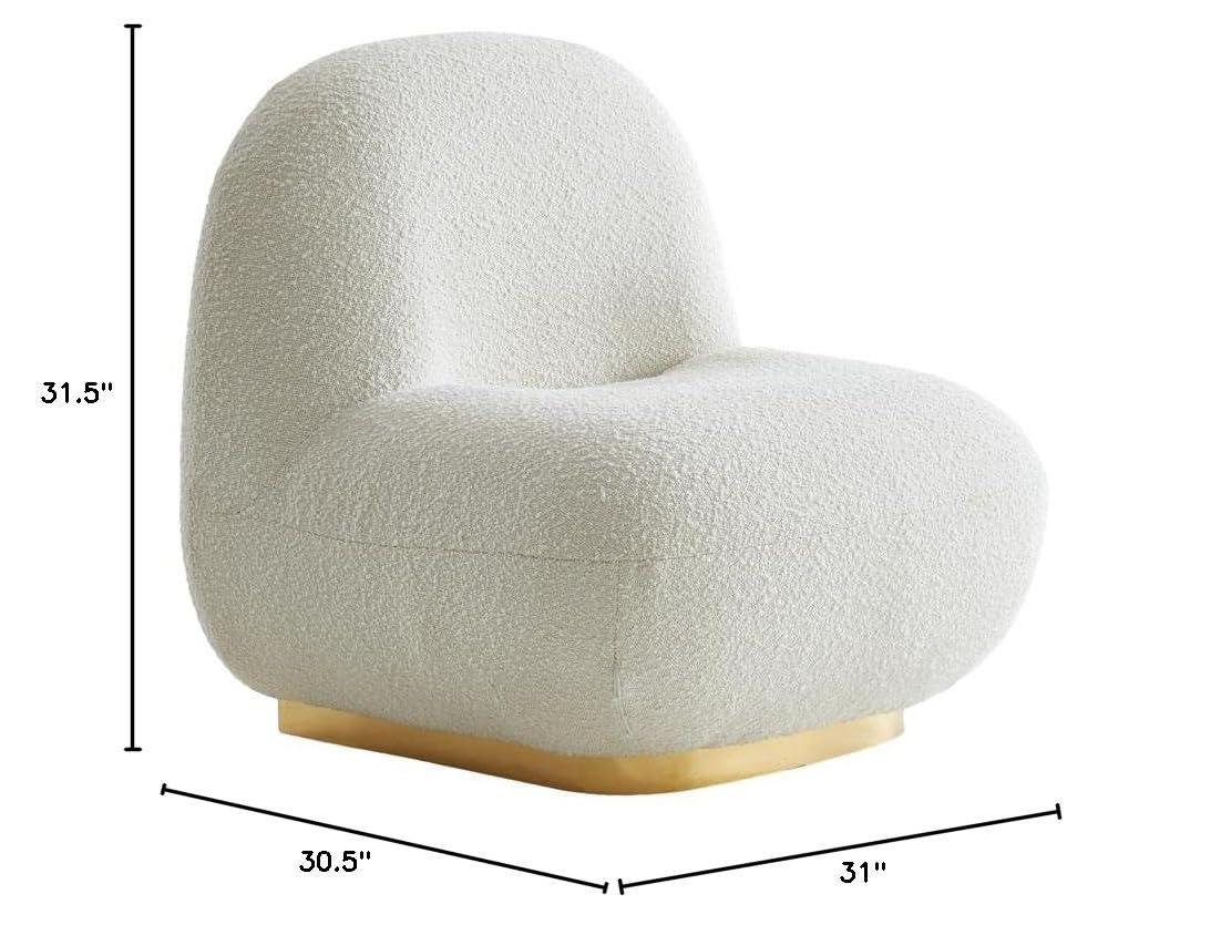 Meridian Furniture Liam Cream Boucle Fabric Accent Chair