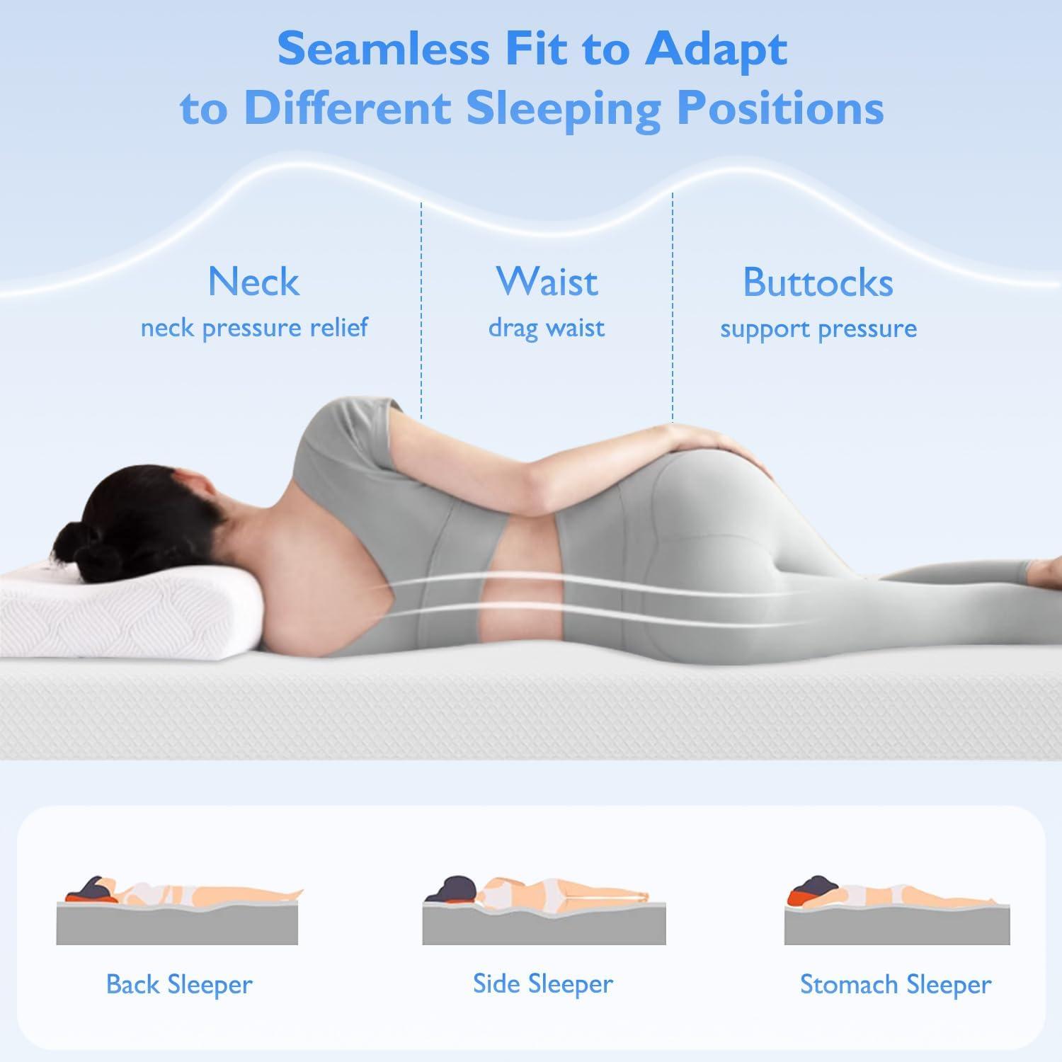 FDW 8 inch California King Mattress Gel Memory Foam Mattress for Cool Sleep & Pressure Relief/CertiPUR-US Certified/Bed-in-a-Box,California King