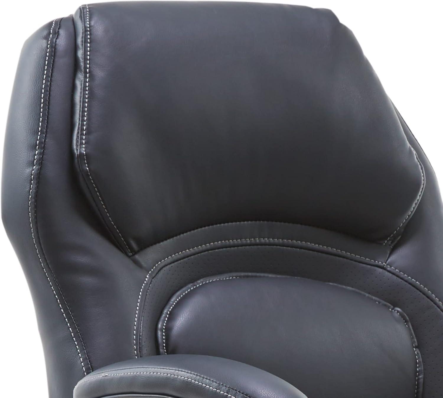 Black Bonded Leather Ergonomic Executive Swivel Chair