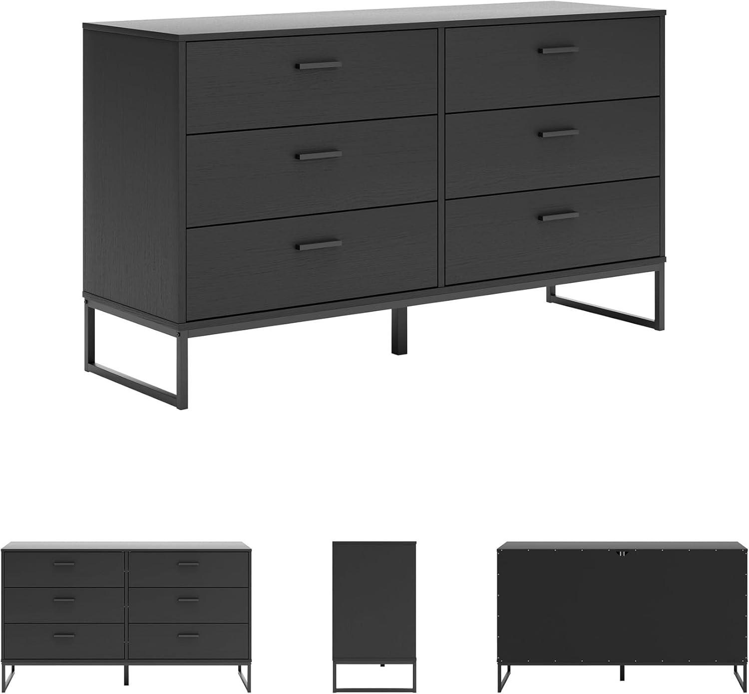 Signature Design by Ashley Socalle 6 Drawer Dresser, Black