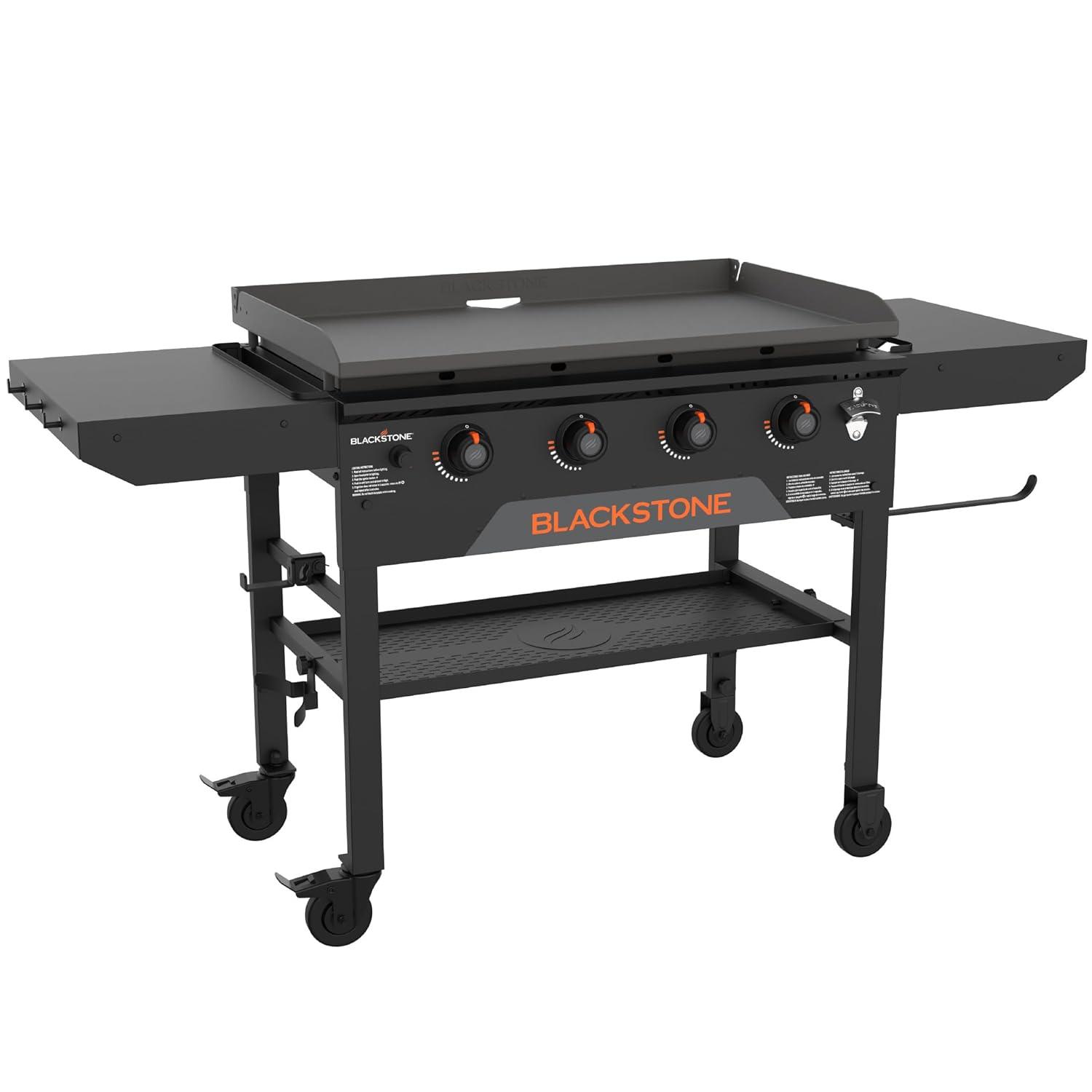 Blackstone 4-Burner 28" Flat-Top Griddle Grill with Side Shelf Cutting Board
