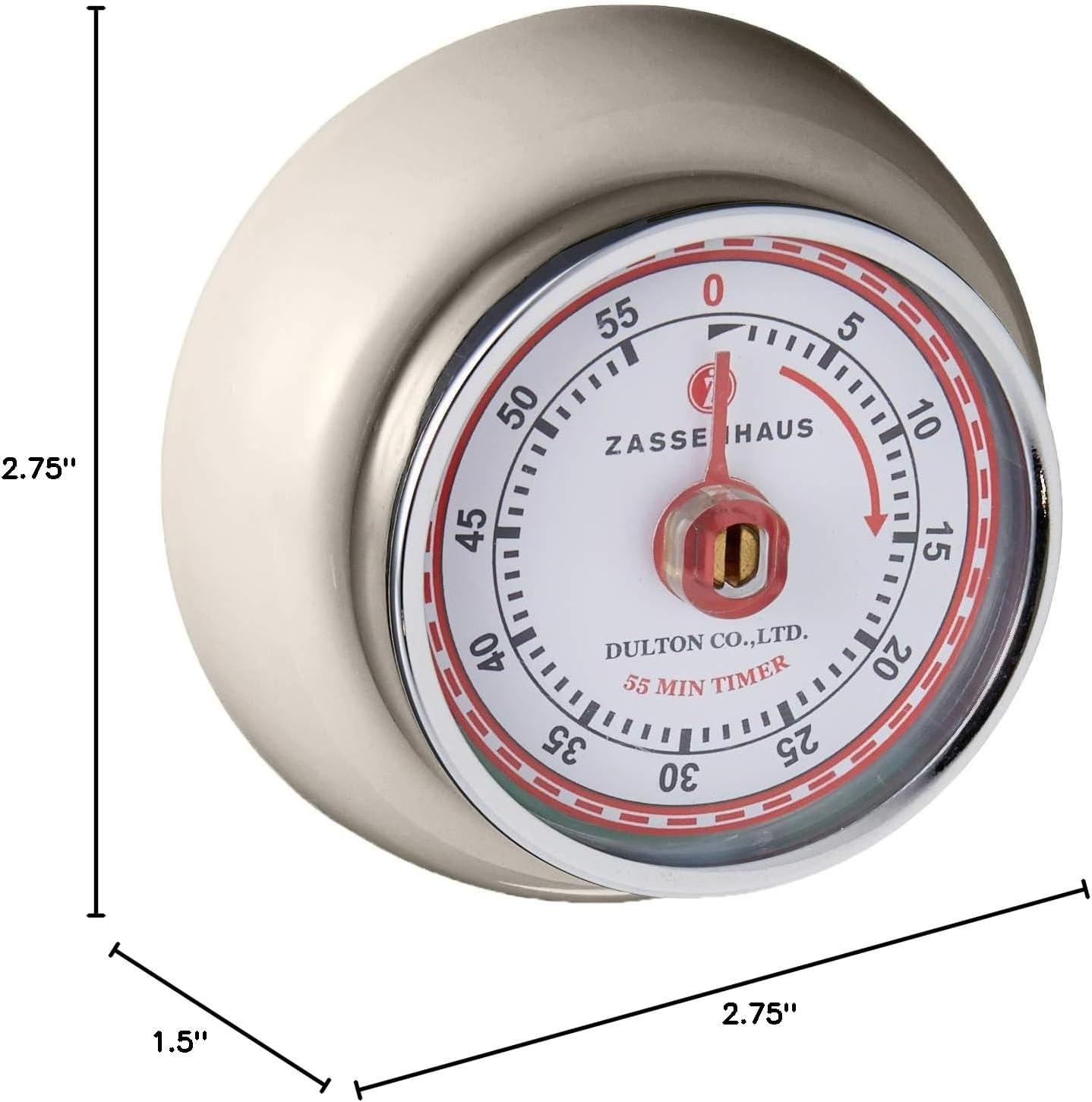 Cream Retro Magnetic Steel Kitchen Timer