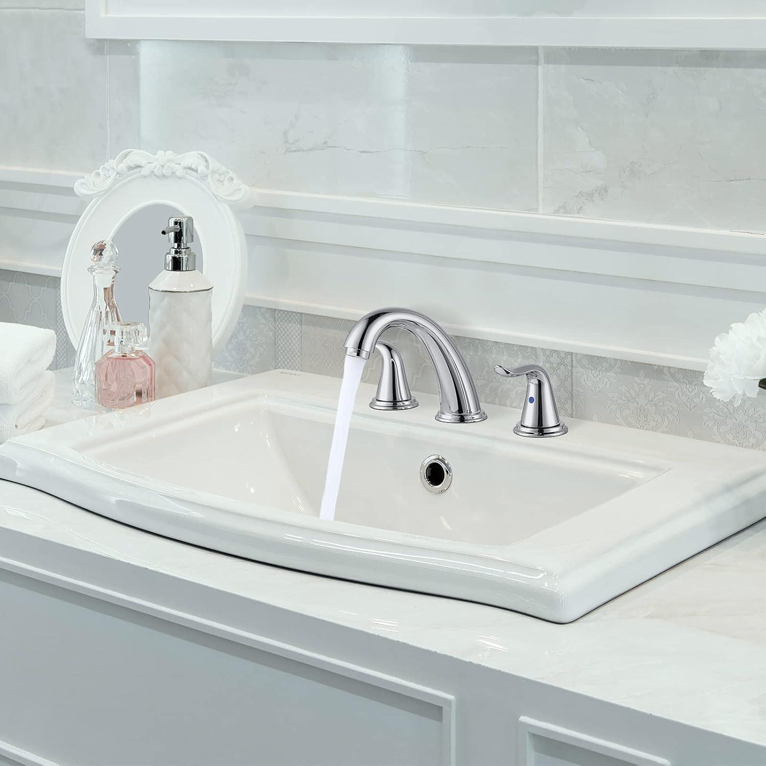 Widespread 2-handle Bathroom Faucet with Drain Assembly