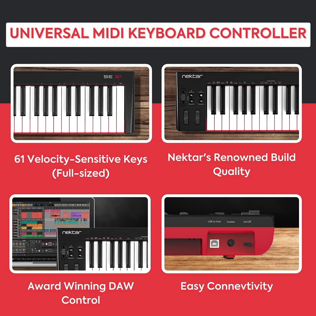 Nektar SE61 Black Full-Size USB MIDI Controller Keyboard