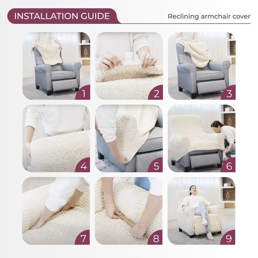 Stretchy Slipcover for Recliner Armchair - Italian Style & Premium Quality - Mille Righe Collection