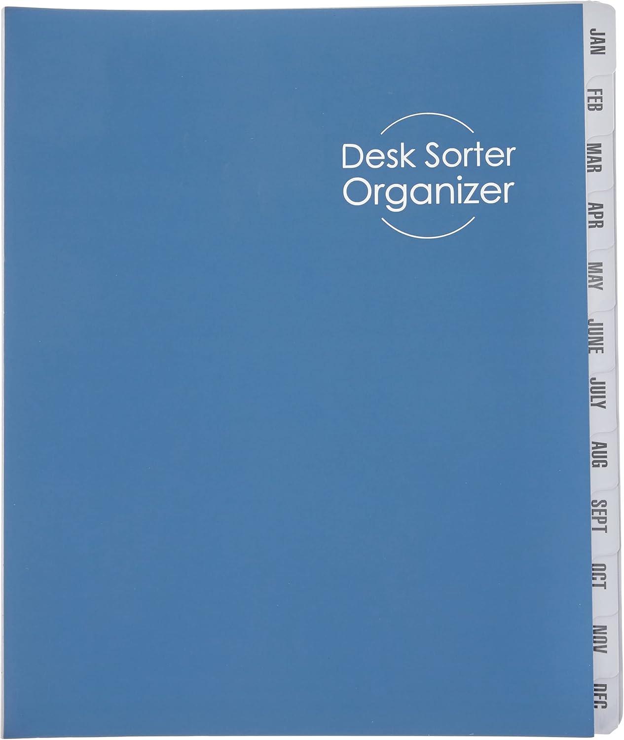 Smead Monthly Desk File Sorter, Monthly (Jan.-Dec.) Letter Size, Blue (89286)