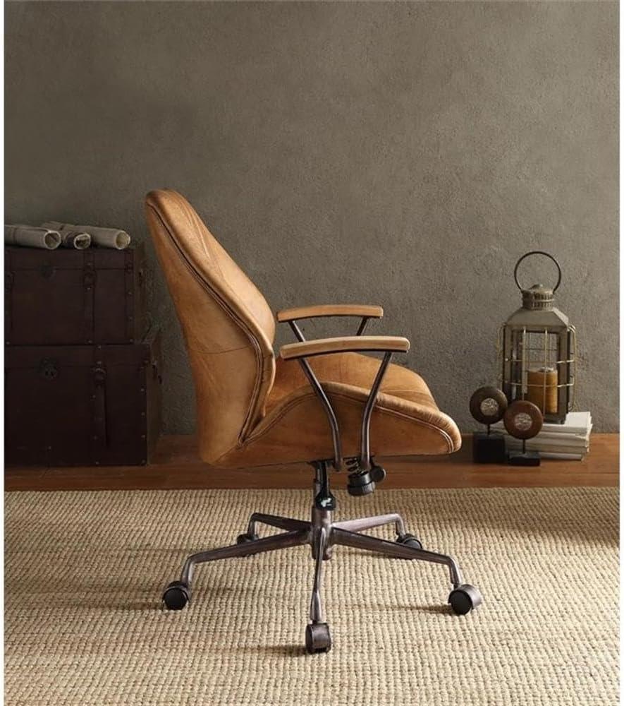 Genuine Leather Office, Swivel Computer, Ergonomic Task Chair