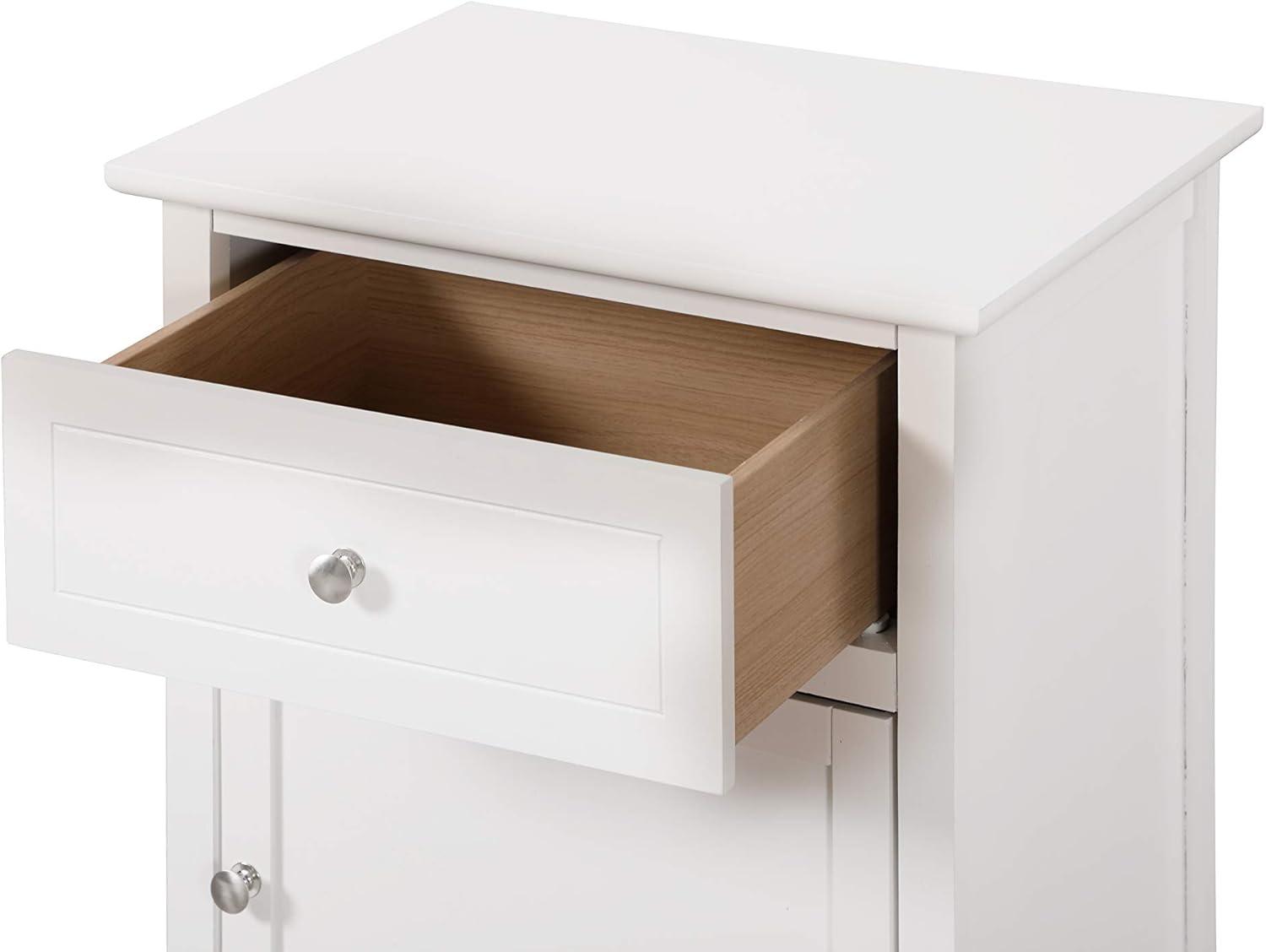 Glory Furniture Izzy 1 Drawer 1 Door Nightstand in White