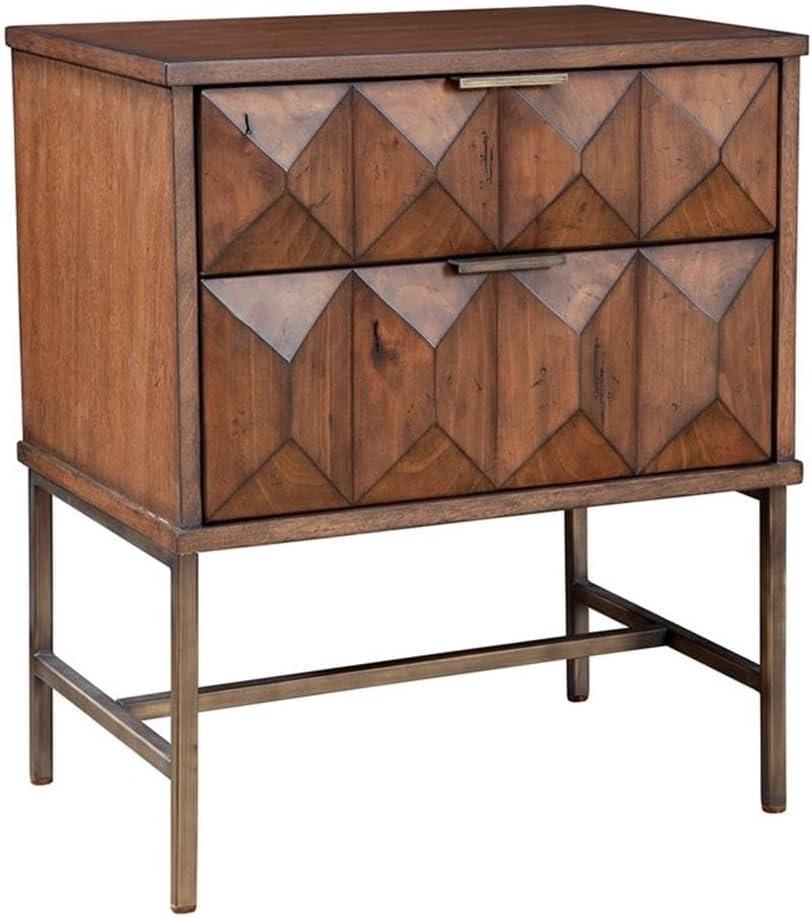 Origins by Alpine    Trig Two Drawer Nightstand
