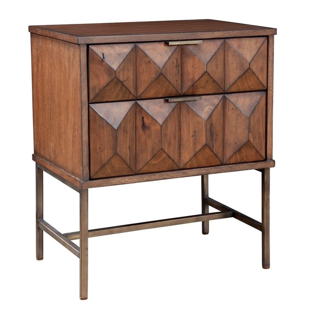 Origins by Alpine    Trig Two Drawer Nightstand