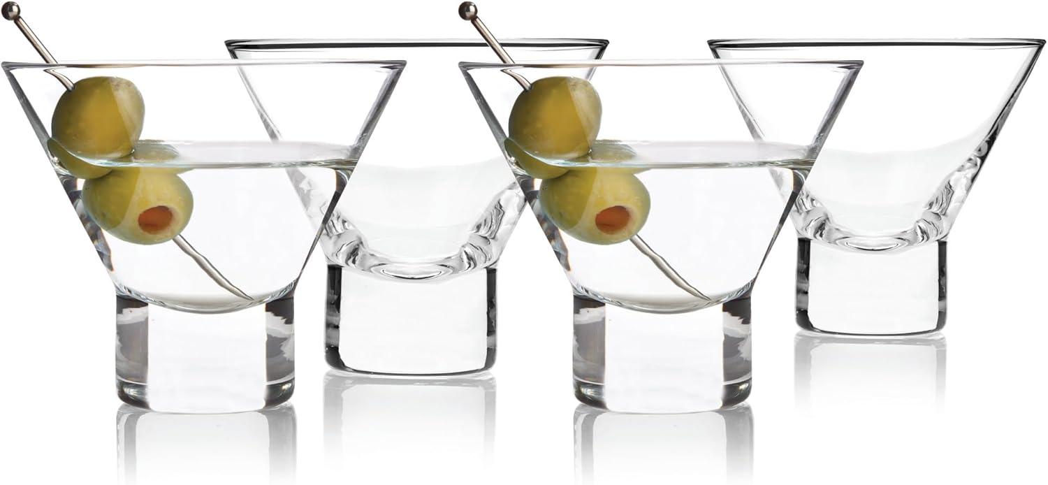 Raye Heavy Base Crystal Stemless Martini Glasses