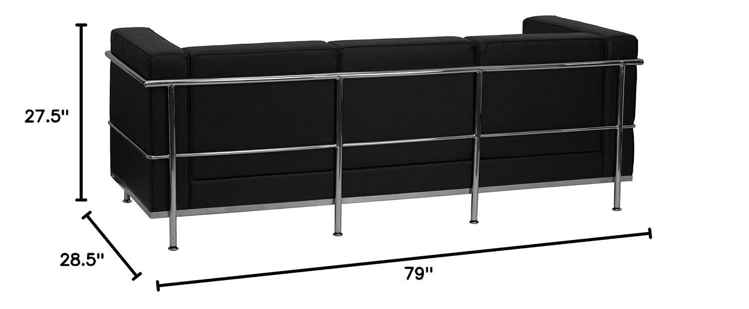 Flash Furniture HERCULES Regal Series Contemporary Black LeatherSoft Sofa with Encasing Frame