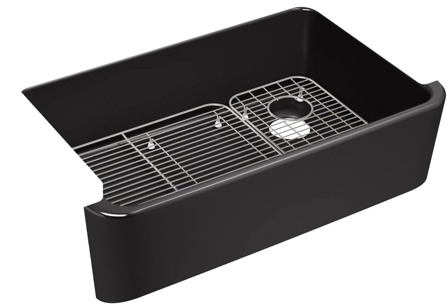 Ironridge 34" Undermount Single-Bowl Farmhouse Cast Iron Kitchen Sink with Apron Front