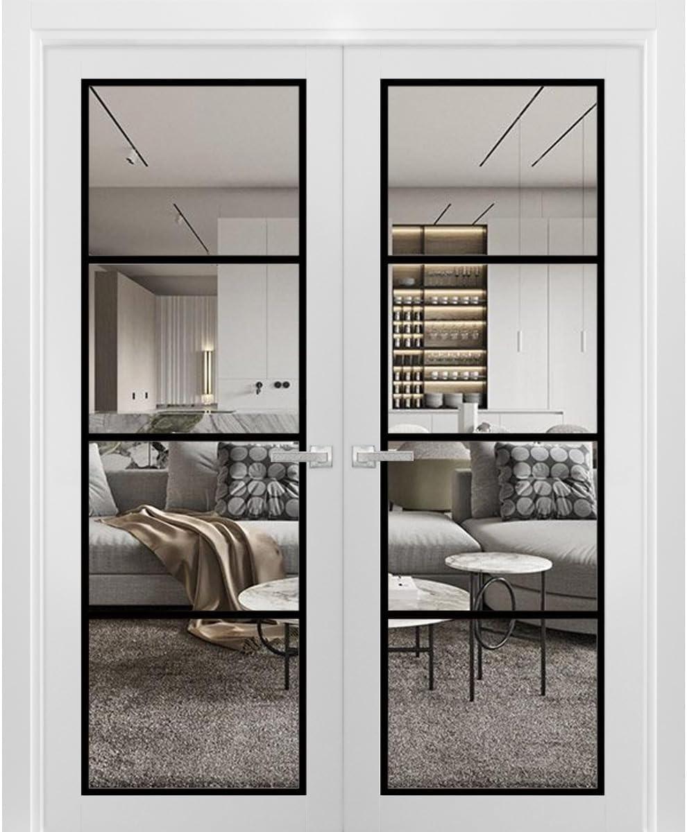 SARTODOORS 2466 Solid + Manufactured Wood Paneled French Doors