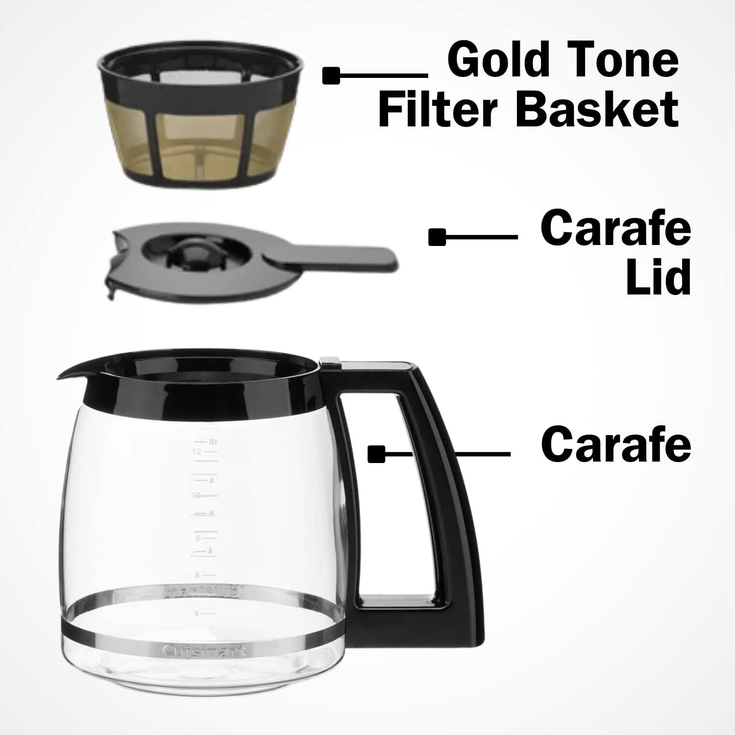 Elegant 12-Cup Black Chrome Programmable Coffeemaker with Grinder & Water Filter