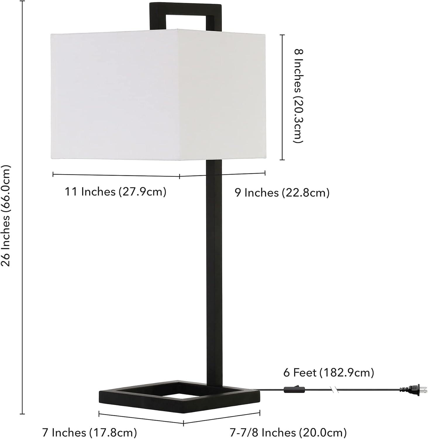 Evelyn&Zoe Modern Metal Table Lamp with Square Shade