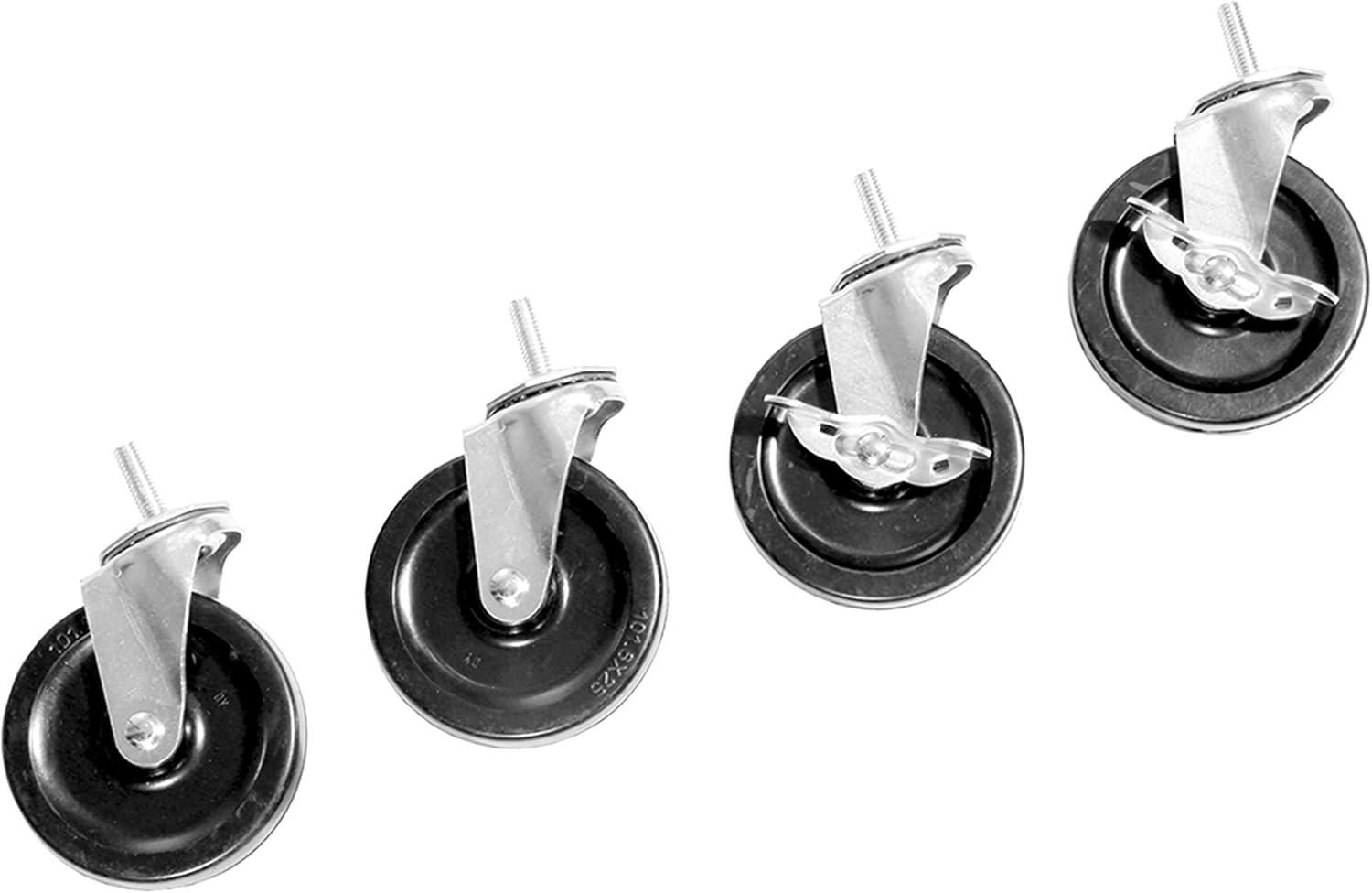 Seville Classics 3" Black Polyurethane Shelving Casters Set of 4