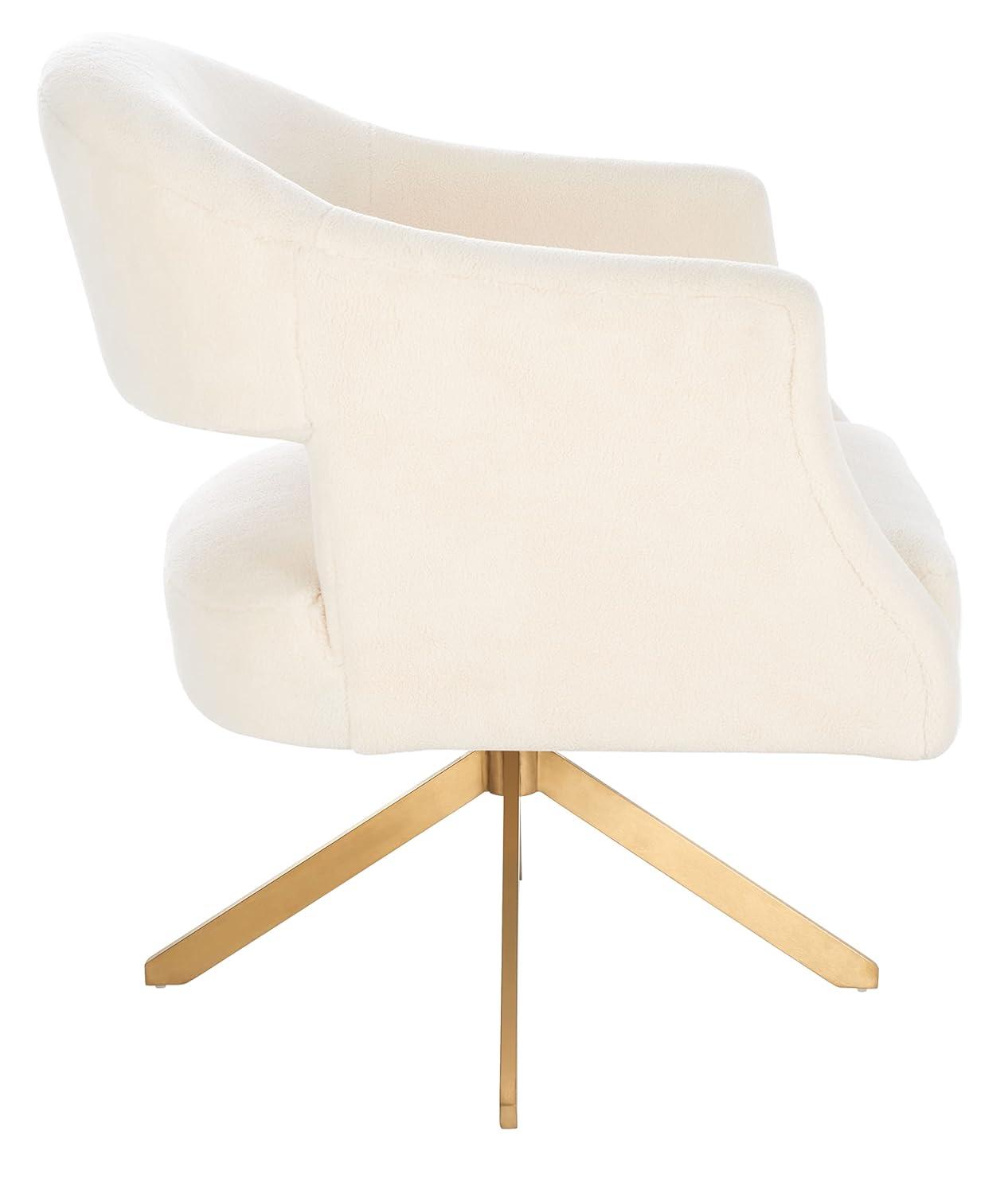 Quartz Swivel Accent Chair - SFV4736 - Ivory/Gold - Safavieh Couture
