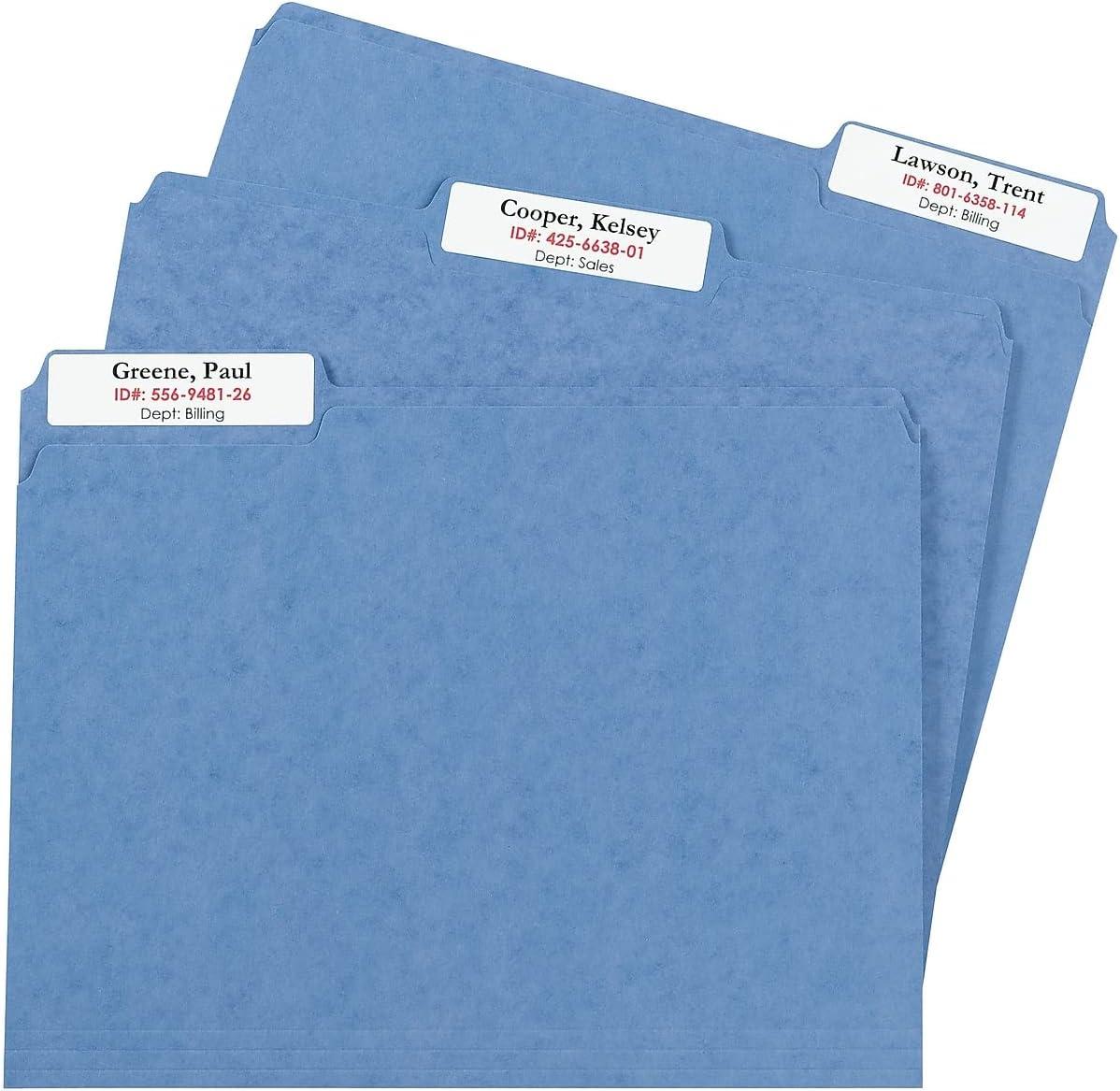 Avery Printable File Folder Labels, 15/16 x 3-7/16 Inches, White, Pack of 450