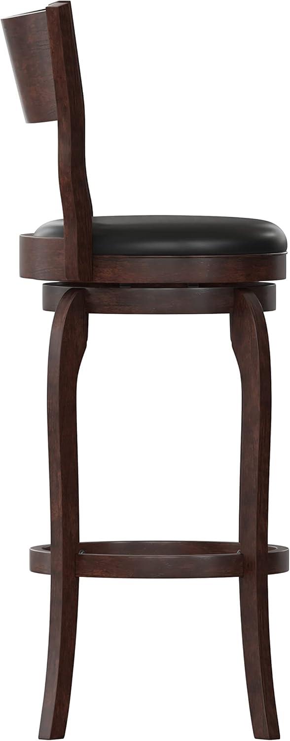 Enola Classic Wooden Dining Stool With Bowed Frame And Upholstered Seat