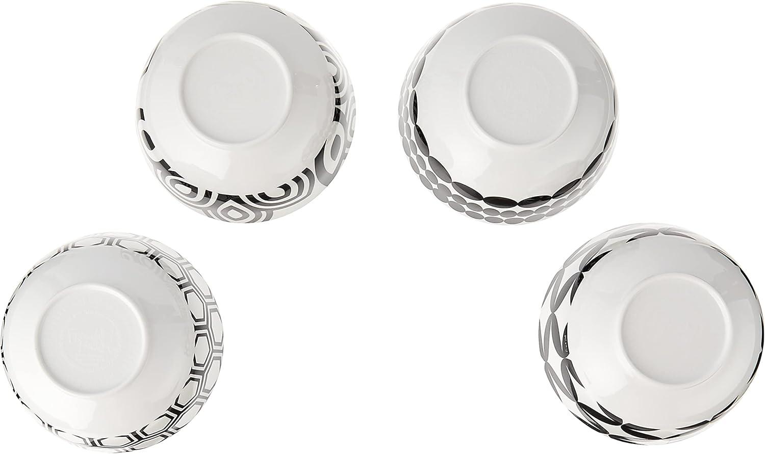 French Bull Melamine Mini Bowls, 4-Piece Set, 10 Fluid Ounces, Small Serving Bowl - Snack Condiment Dipping Sauce Dessert Ice Cream Kids - Shatter Proof, BPA Free, Dishwasher Safe, 4?, Foli