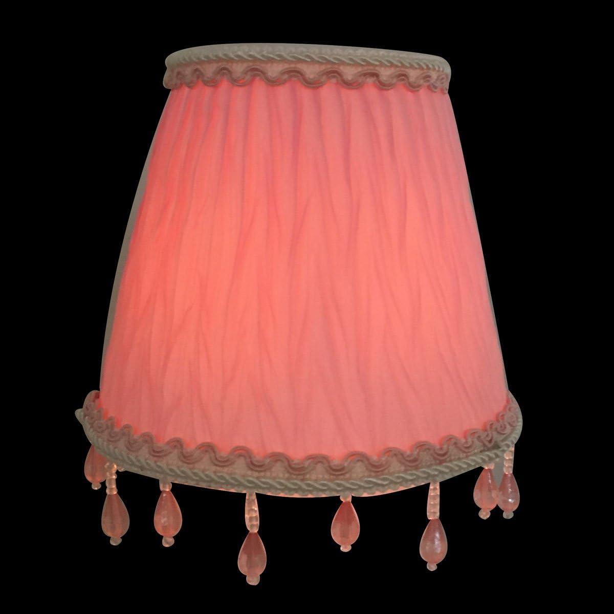 Royal Designs, Inc. Clip on Ruche Pleated Empire Chandelier Lamp Shade Flame Clip Fitter, CSO-1037-5PNK, 3 x 5 x 4.5, Pink, 1 Pack