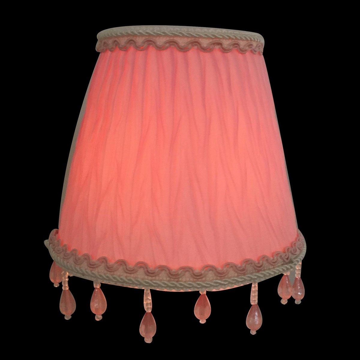 Royal Designs, Inc. Clip on Ruche Pleated Empire Chandelier Lamp Shade Flame Clip Fitter, CSO-1037-5PNK, 3 x 5 x 4.5, Pink, 1 Pack