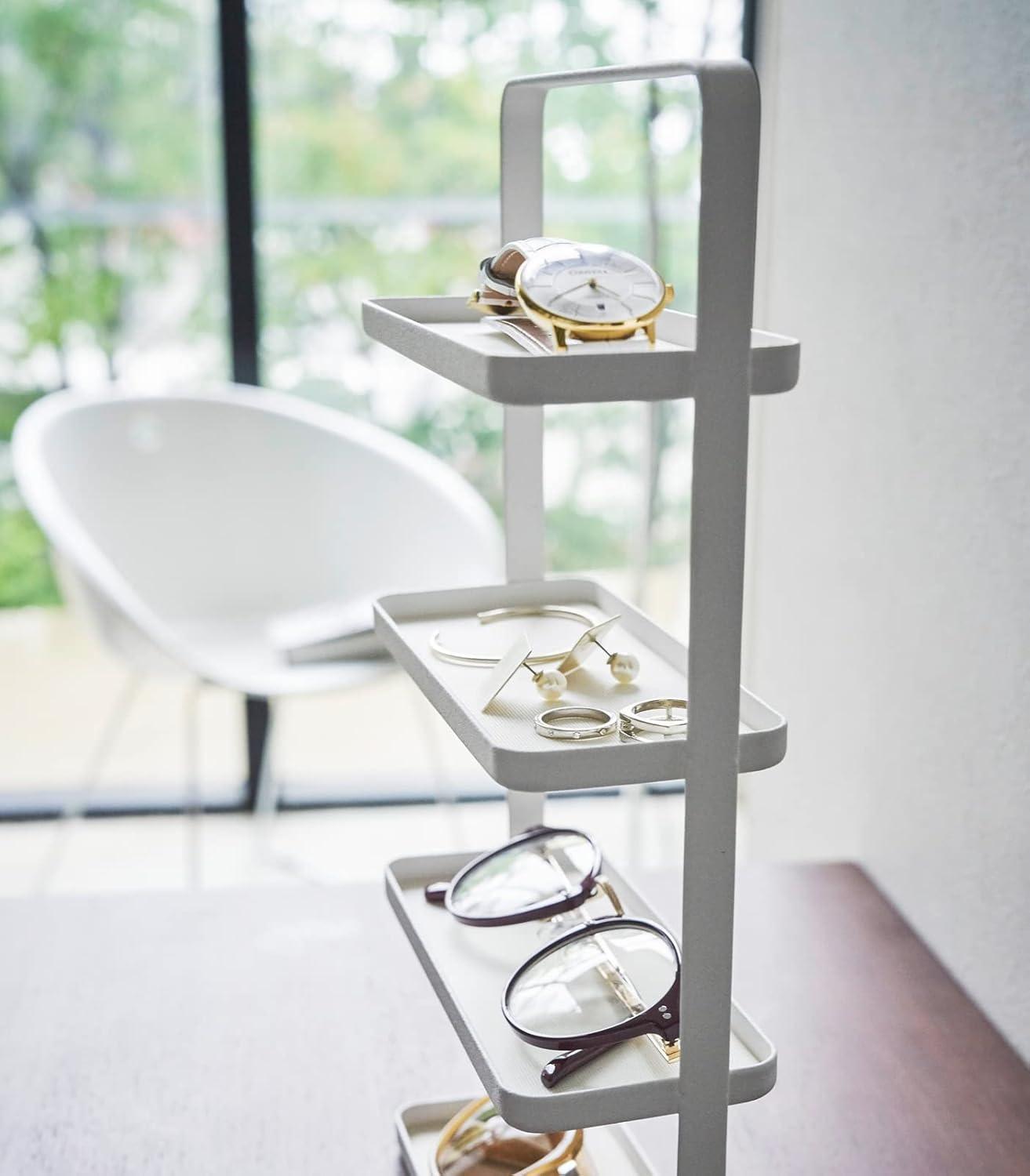 Tower Yamazaki Home 4-Tier Accessory Tray, Jewelry Holder & Storage Organizer, Steel, Handle