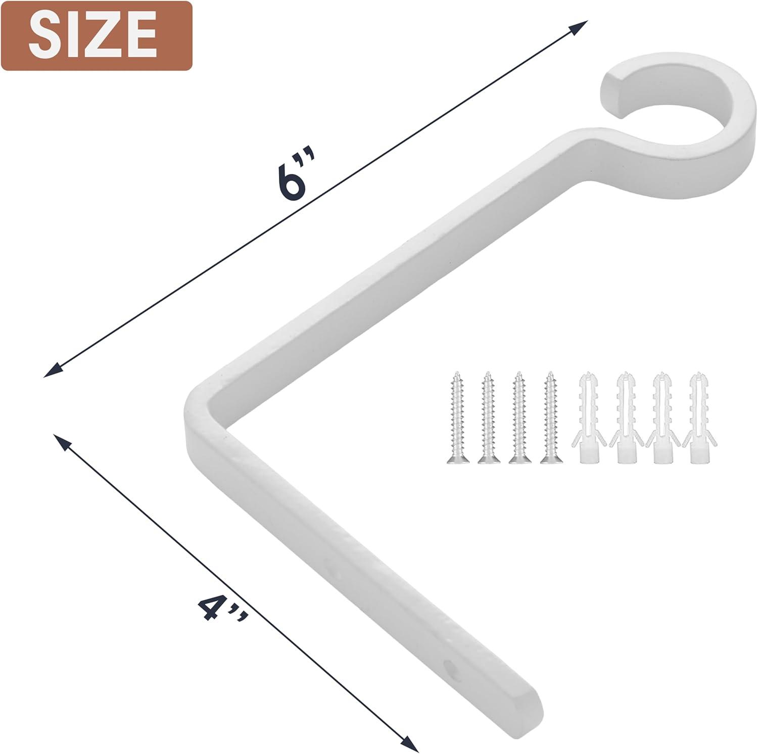 White Powder Coated Metal Wall Mount Plant Hooks