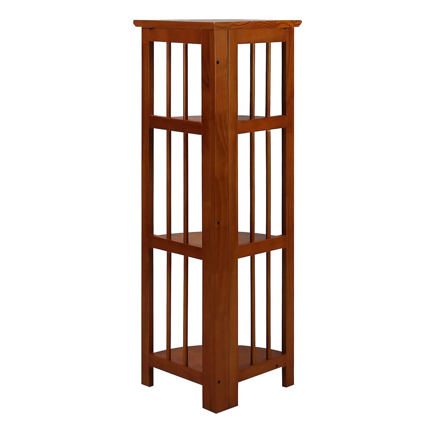 Yu Shan CO USA Ltd  4-tier corner folding bookcase  Honey Oak