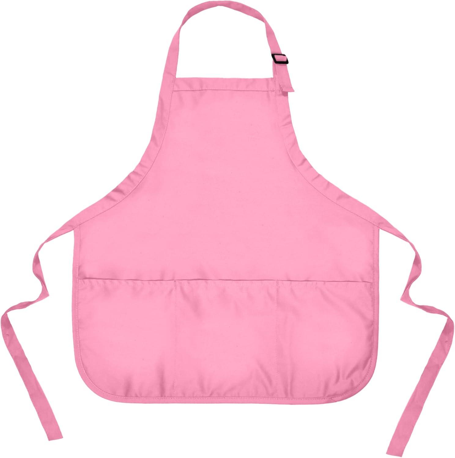 Dalix Waist Aprons Commercial Restaurant Home Bib Spun Poly Cotton Kitchen (3 Pockets) in Purple