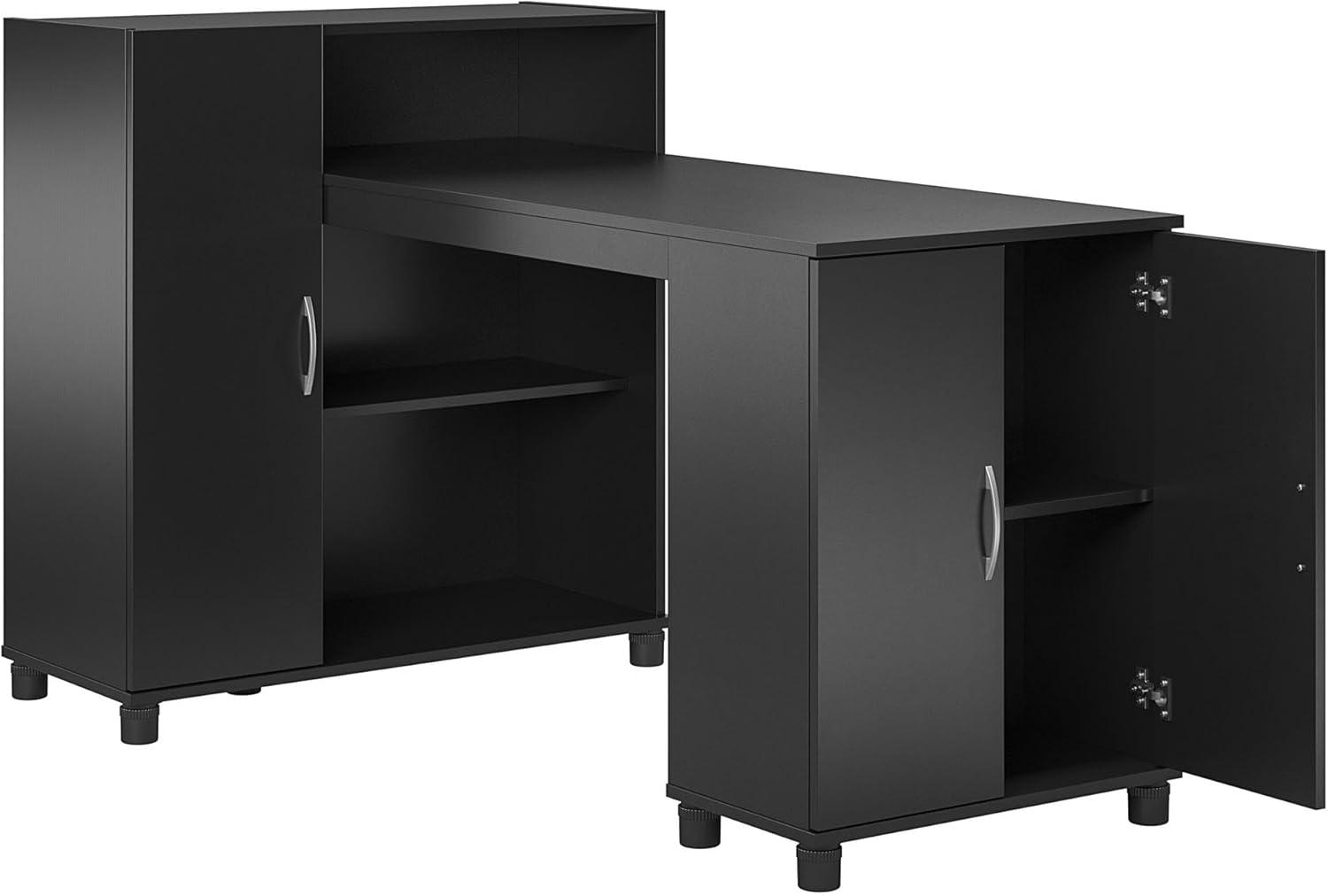 RealRooms Basin Hobby and Craft Desk with Storage, Black