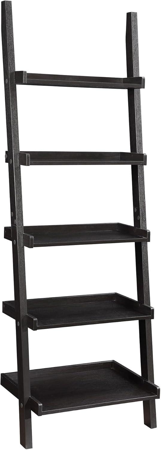 Coaster Colella 5-Shelf Transitional Wood Ladder Bookcase in Cappuccino