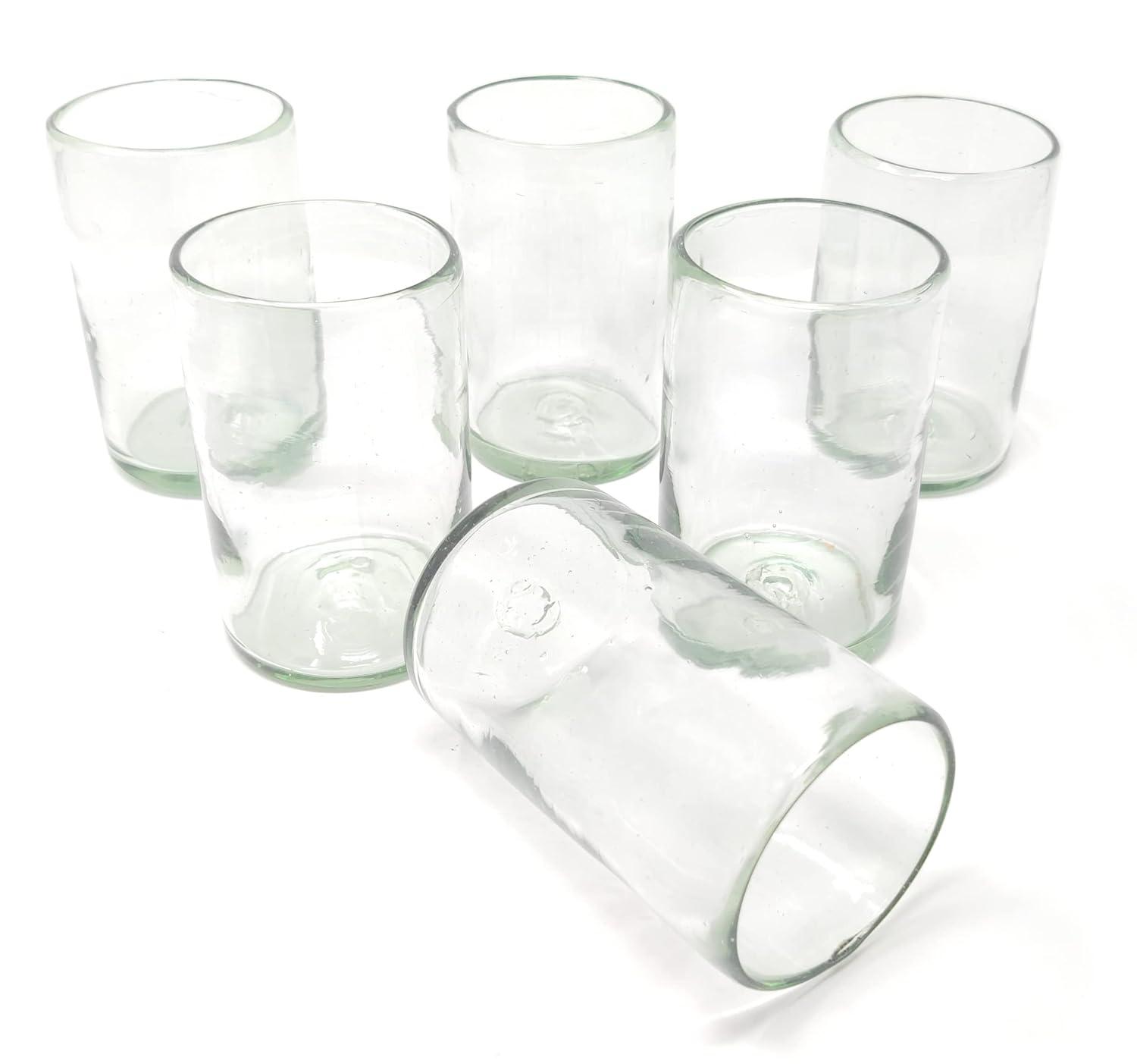 Dos Sueños Mexican Hand Blown  Drinking Glasses - Natural - 14oz - Set of 6