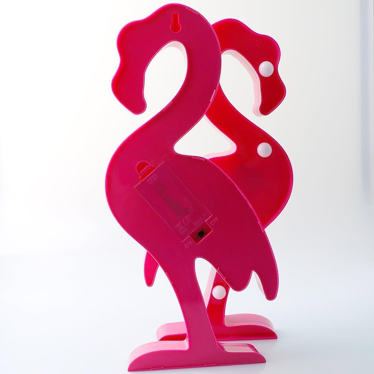 YiaMia Flamingo LED Light Flamingos Pink Night Lamp Romantic Battery Powered Marquee Flamingo Table Lights for Home Wall Kid's Room Birthday Party Decorations Valentina Christmas Gift