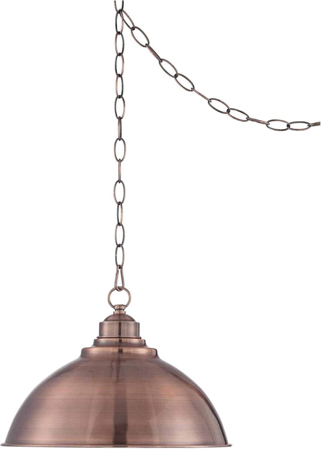 Franklin Iron Works Southton Copper Swag Pendant Light 13 1/4" Wide Industrial Rustic Dome Shade for Dining Room House Foyer Kitchen Island Entryway