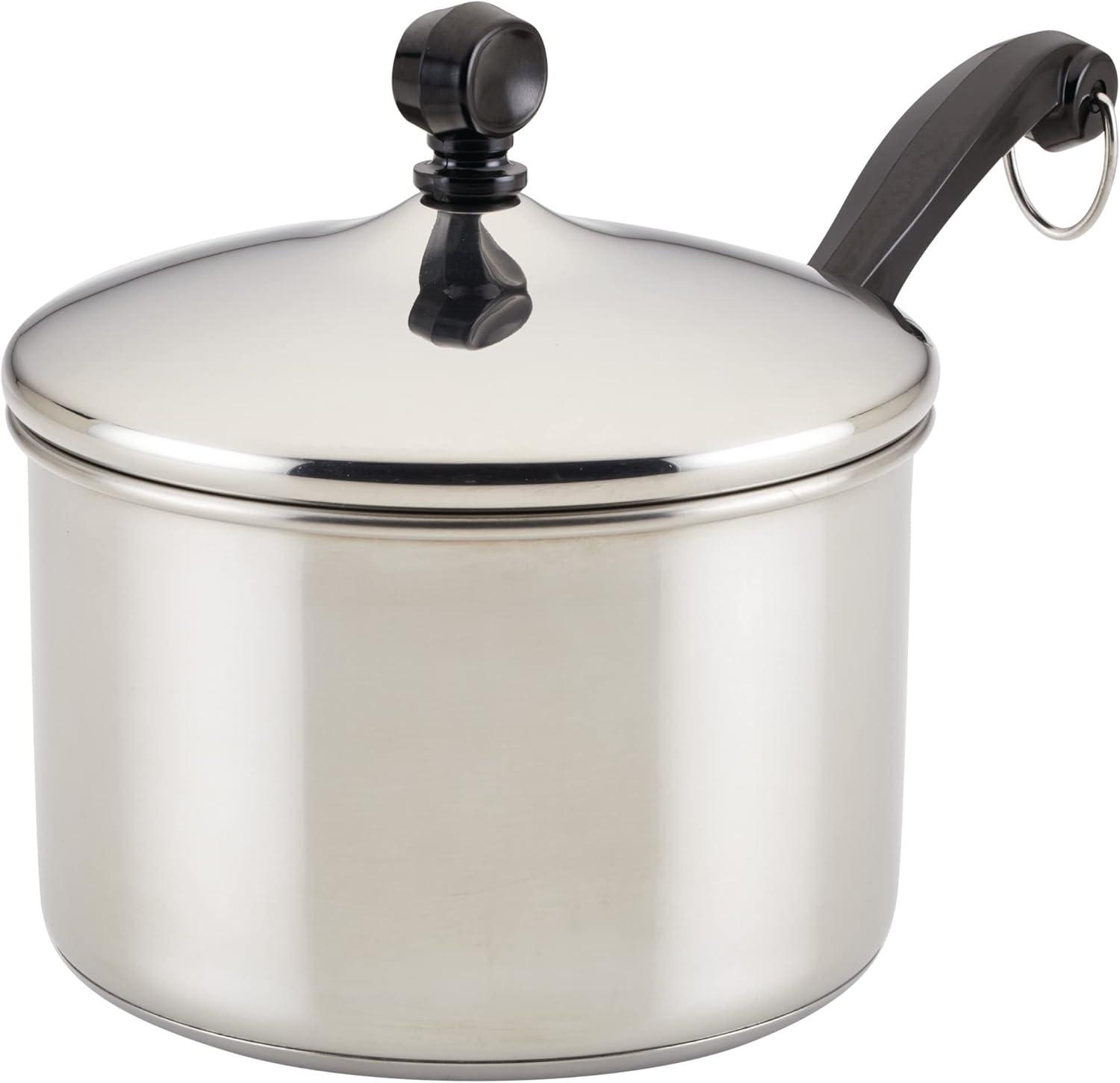 Farberware Classic 2-qt. Covered Saucepan: Nonstick, Stainless Steel Lid, Oven & Dishwasher Safe, Gas & Induction Compatible