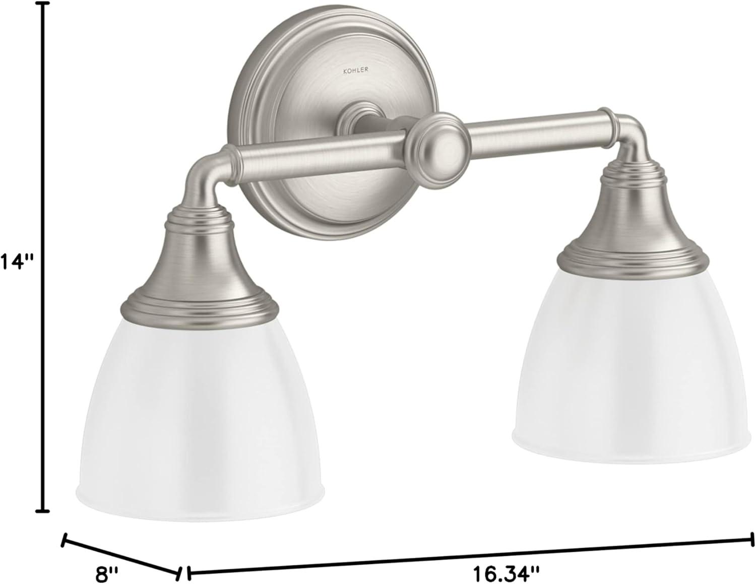 Devonshire 2 Light Indoor Bathroom Vanity Light Fixture, Position Facing Up or Down, UL Listed