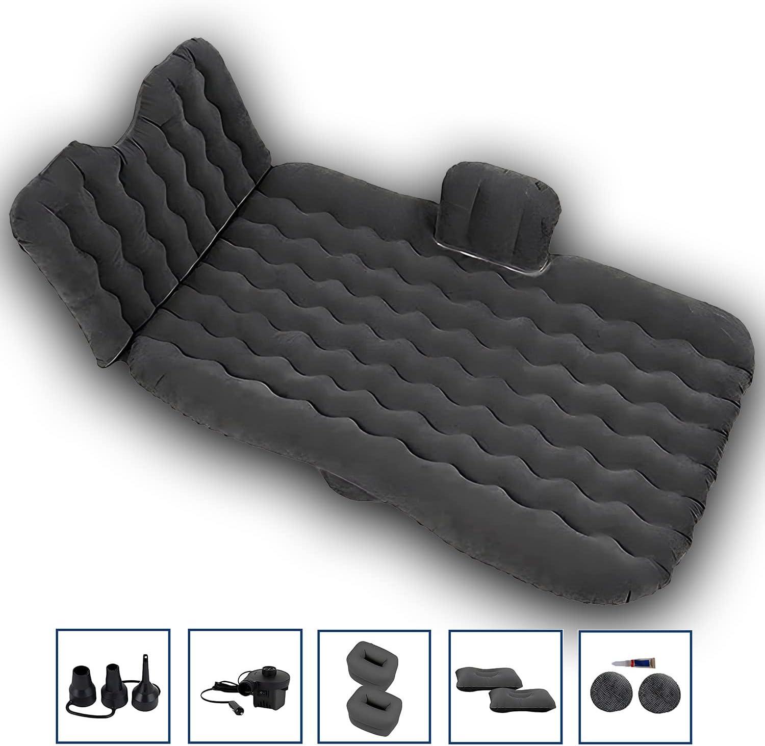 Zone Tech Car Travel Inflatable Air Mattress for the Back Seat With Pump Long Blow Up Camping Bed  Universal For Car ,SUV or Truck