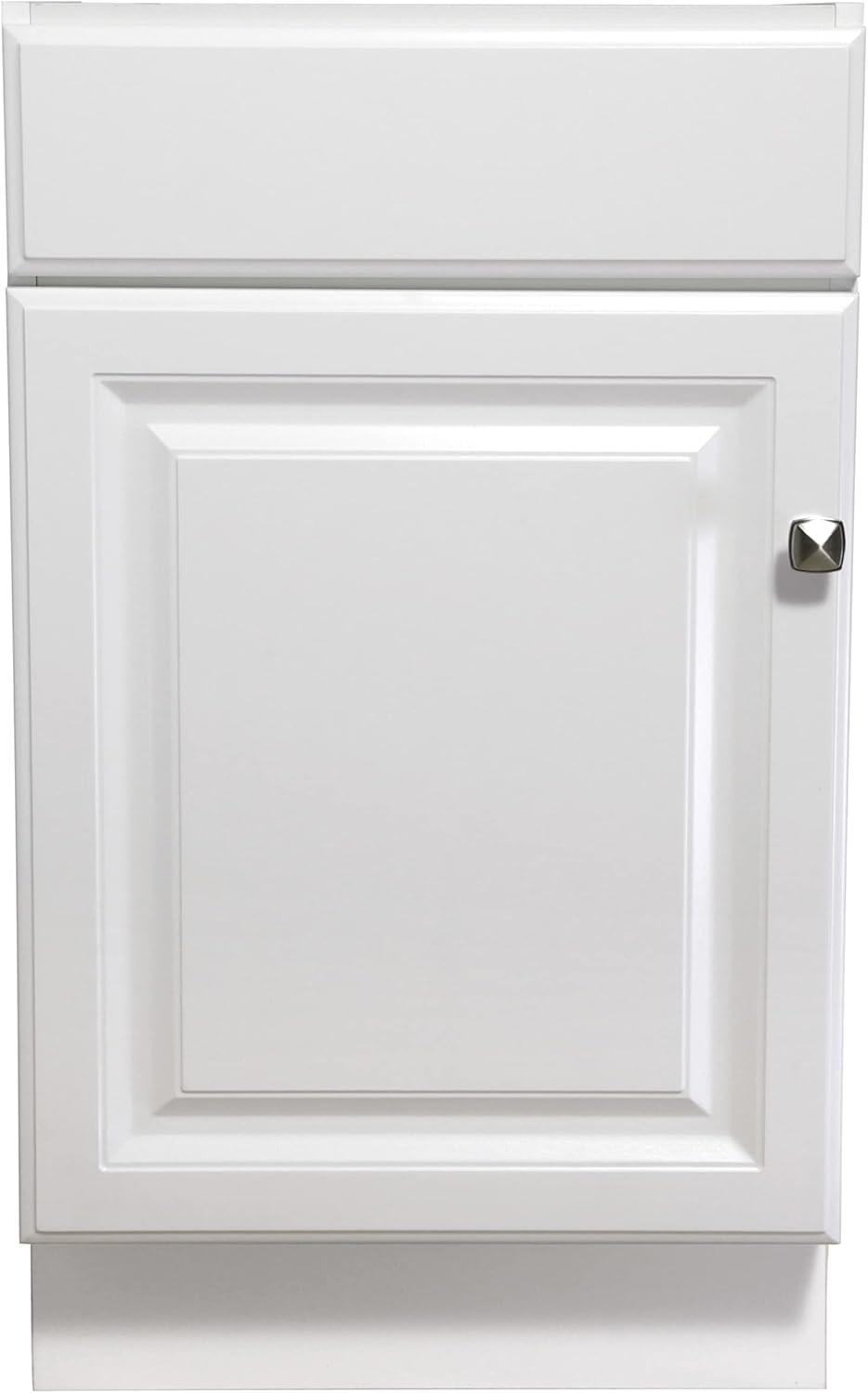 Design House 597112 Wyndham 18 Inch Unassembled 1-Door Bathroom Vanity without Top, White