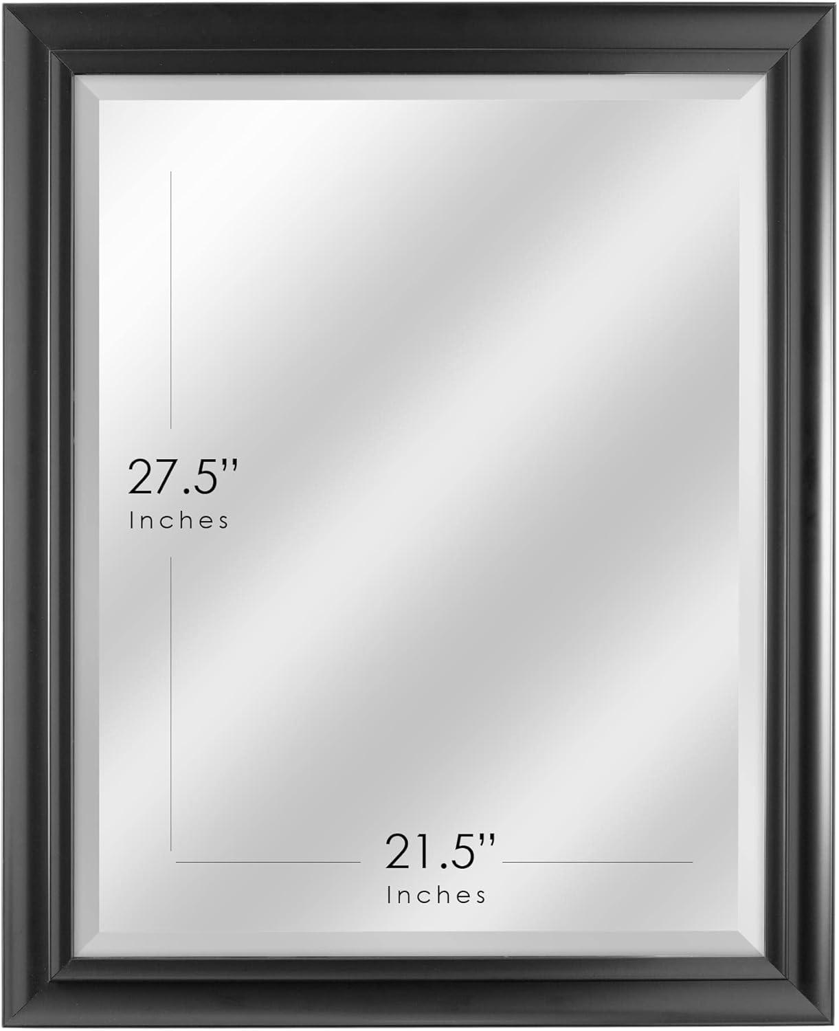 Head West Black Framed Rectangle Decorative Beveled Edge Wall Mirror - 26" x 32"