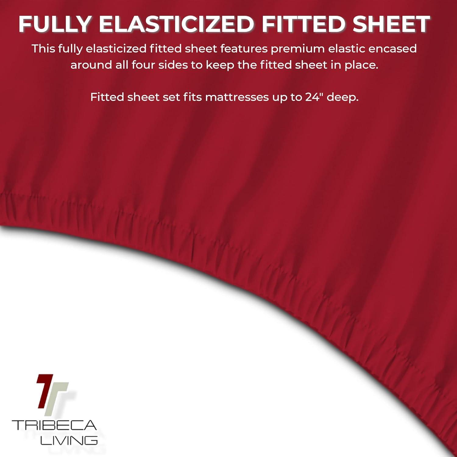 Deep Red Cotton Flannel California King Sheet Set