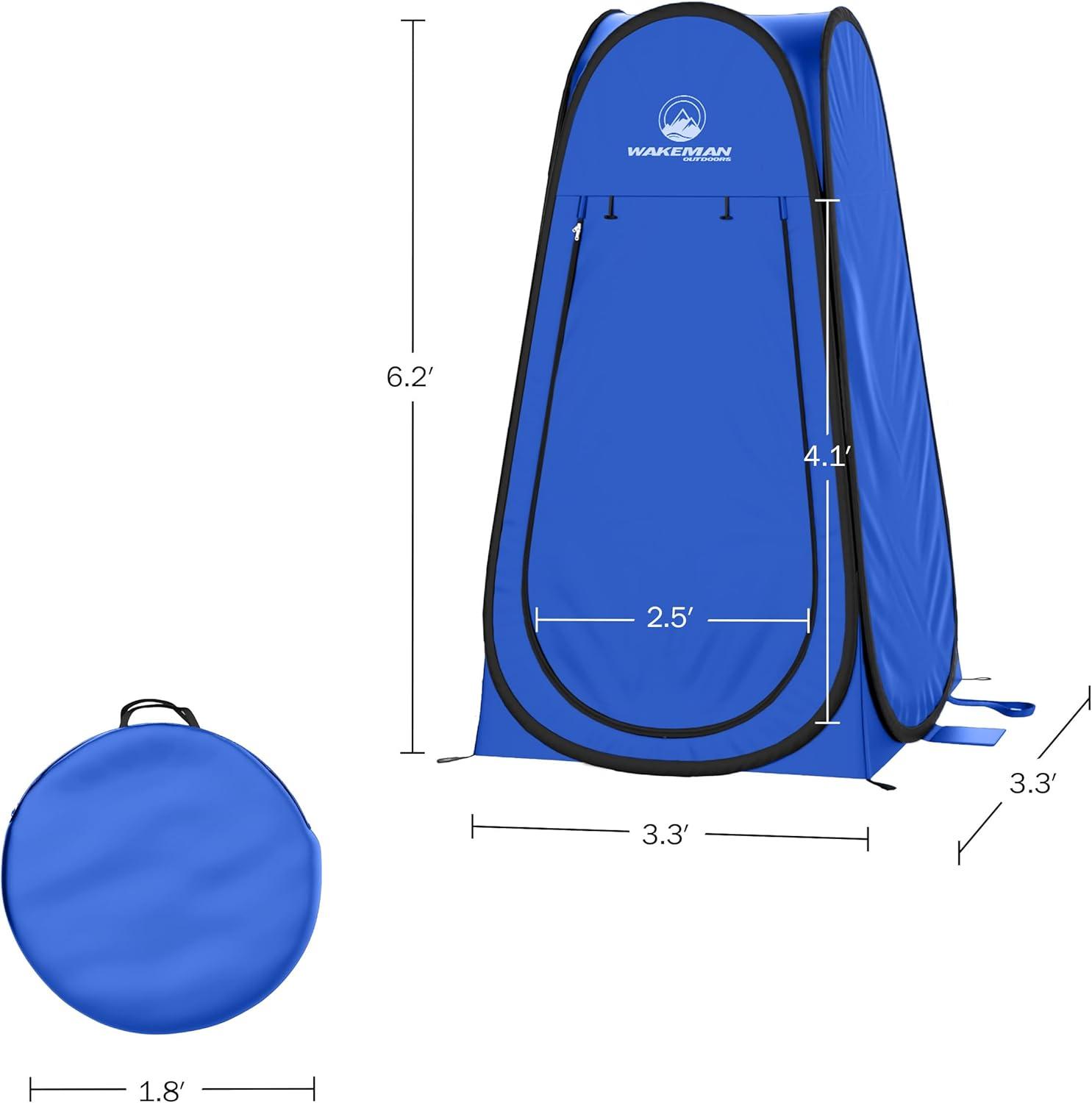 Wakeman Outdoors Pop Up Pod - Privacy Shower Toilet Tent with Bag for Camping, Beach, Tailgate