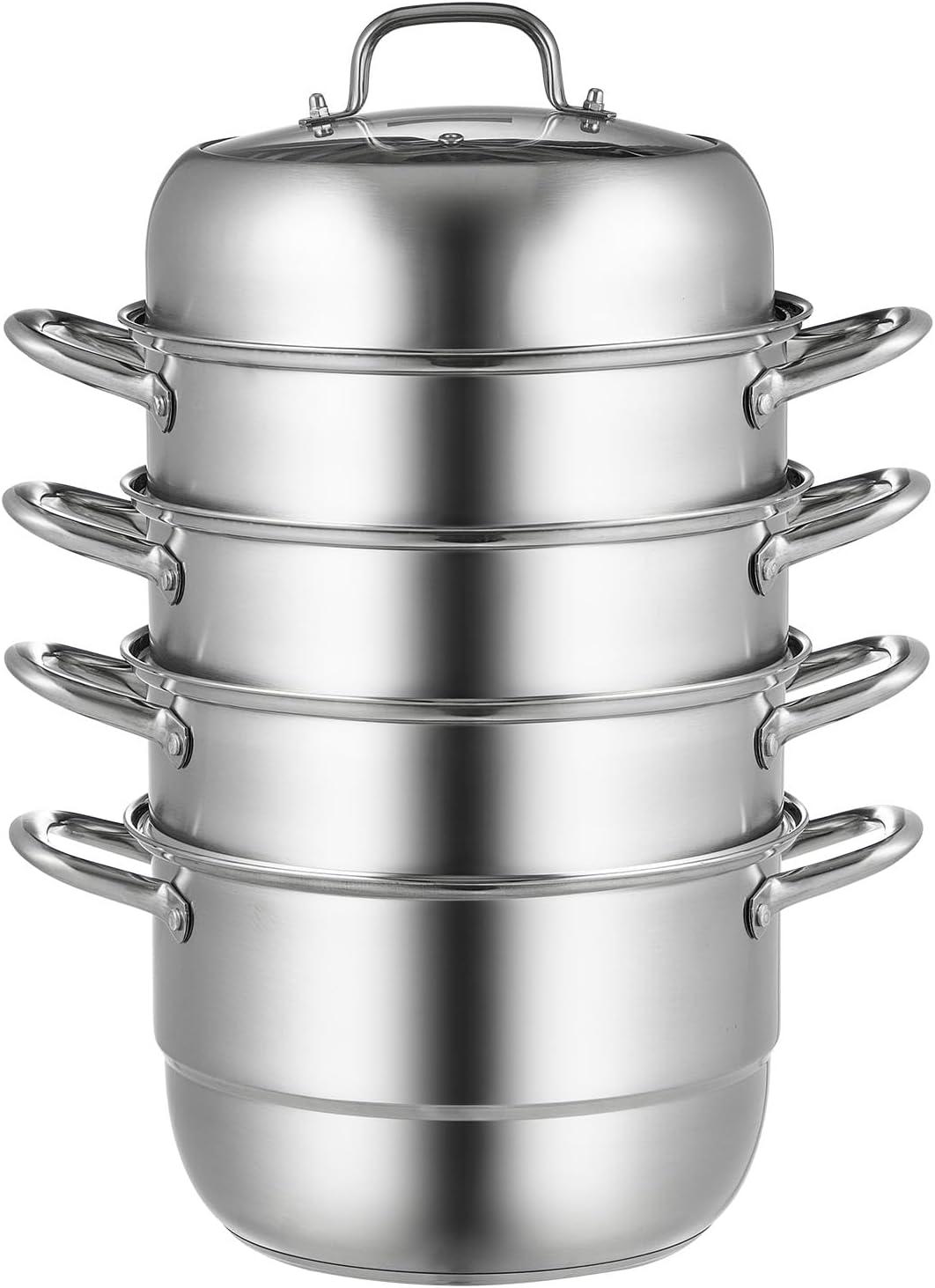 VEVOR 3-Tier Commercial Food Warmer Display, 1000W Food Display Warmer with Light, Adjustable Shelf and Temperature Display, 86℉~185℉ Steam Heating, 57L for Hamburger, Pizza, Bread, Fried Chicken