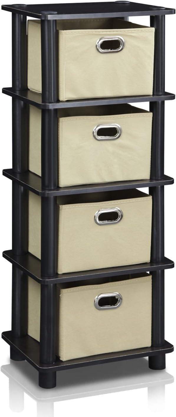 Furinno 5-Tier Multi-Functional Storage Shelves Display Rack Bookcase for Bathroom&Living room&Home office&Kitchen,Espresso
