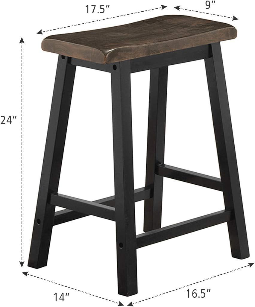 Spaco 24 Inch Height Set of 2 Home Kitchen Dining Room Bar Stools-Gray, Bar Height Stools, Counter Height Bar Stools for Kitchen, Dining Room