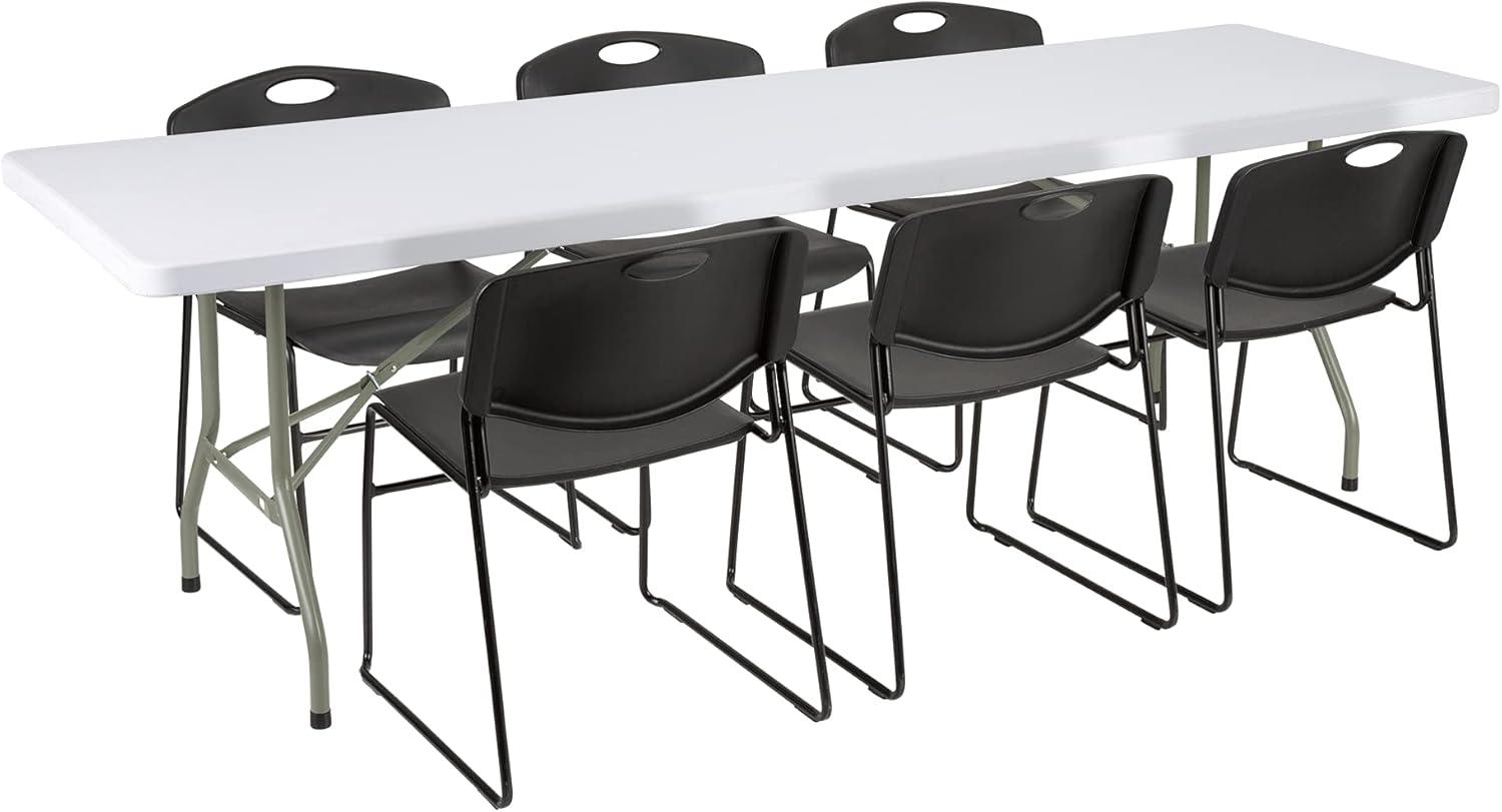 Rectangular Blow-Molded Plastic Indoor/Outdoor Folding Training Table