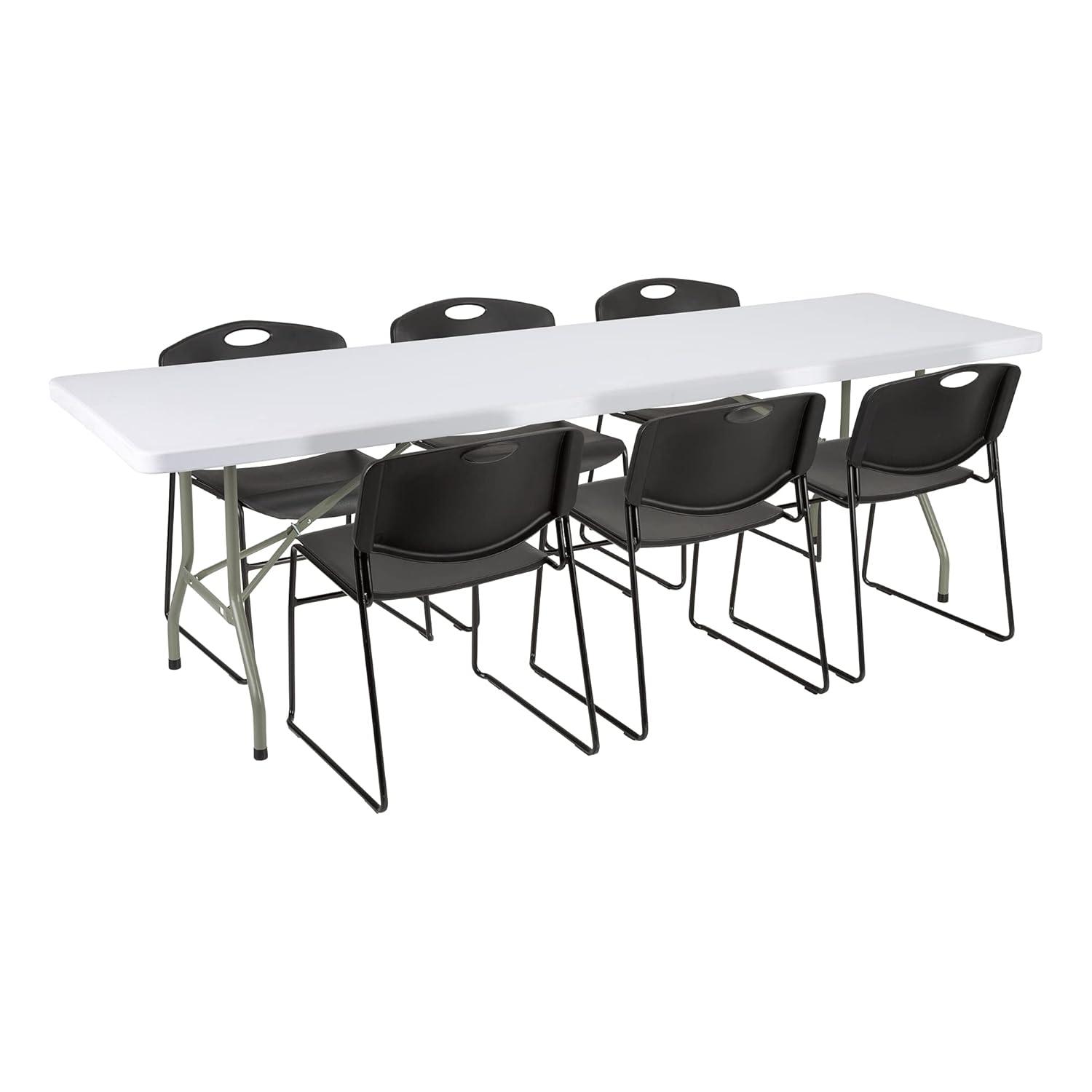 Rectangular Blow-Molded Plastic Indoor/Outdoor Folding Training Table