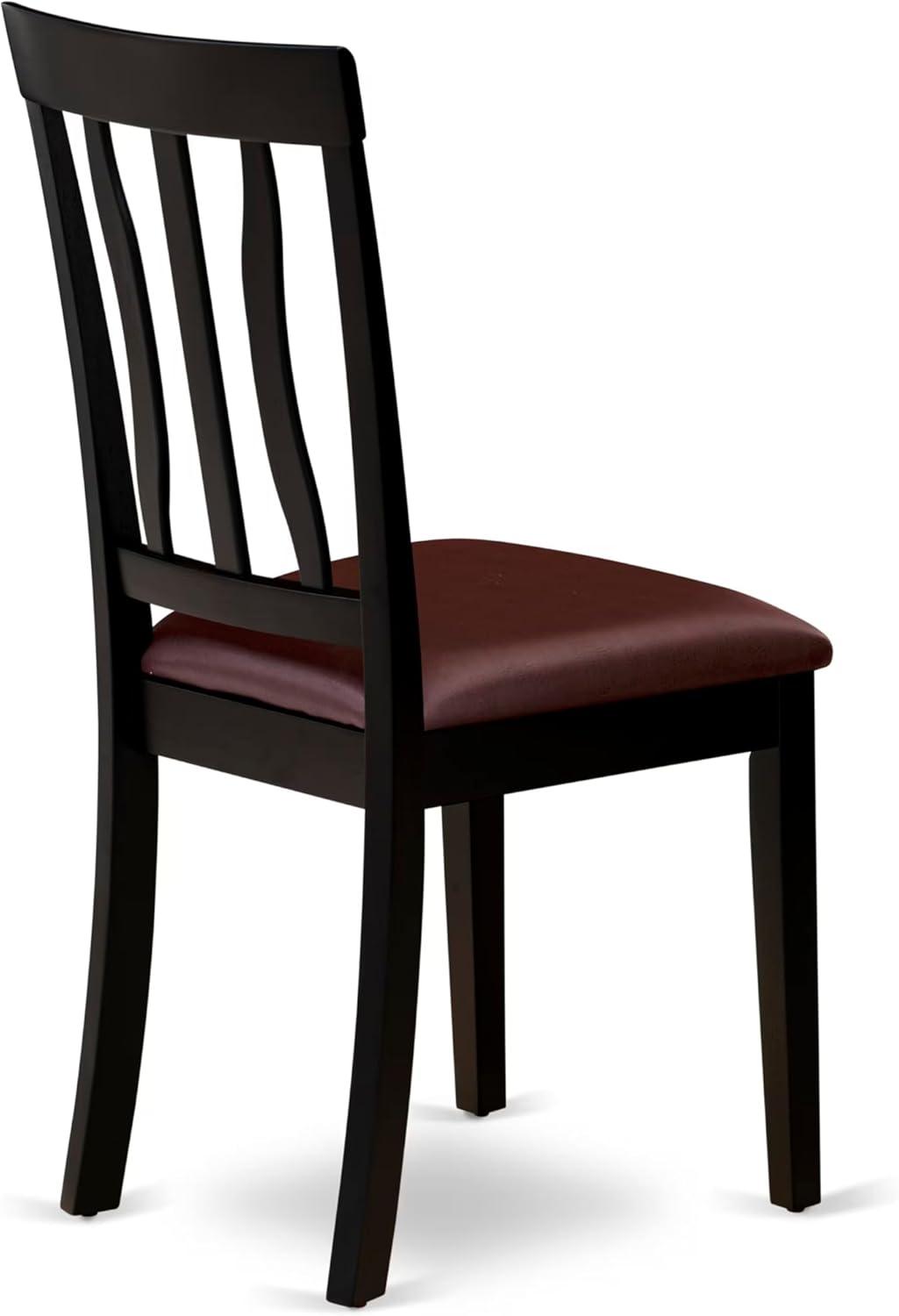 WEAN5-BCH-W East West Furniture 5 Piece Kitchen Table Set- a Dining Table and 4 Chairs, Black & Cherry(Seat Type Options) WEAN5-BCH-LC